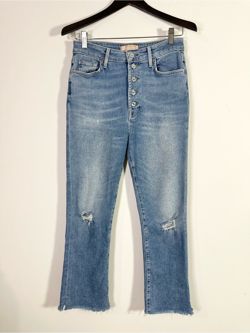 7 For All Mankind Luxe Vintage Ultra High Rise Slim Kick Cropped Jeans